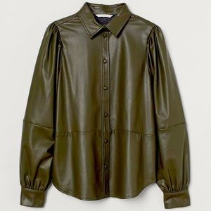H&M, Faux Leather Shirt NWOT